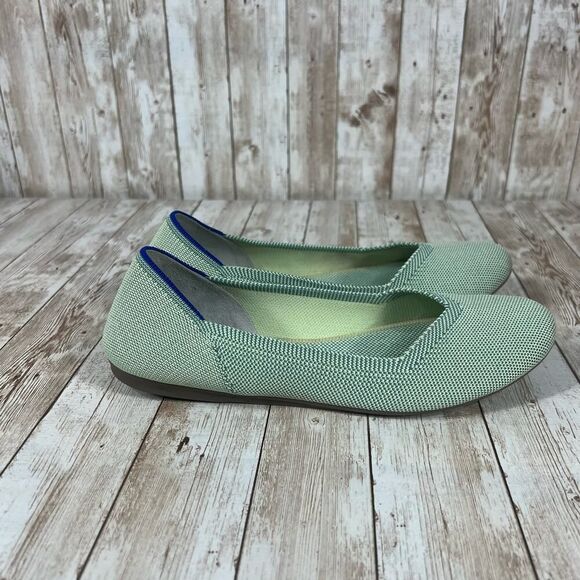 Rothy's The Flat‎ RETIRED Women’s Sz 8 Mint Green Round Toe Classic Ballet Flats - Picture 1 of 6